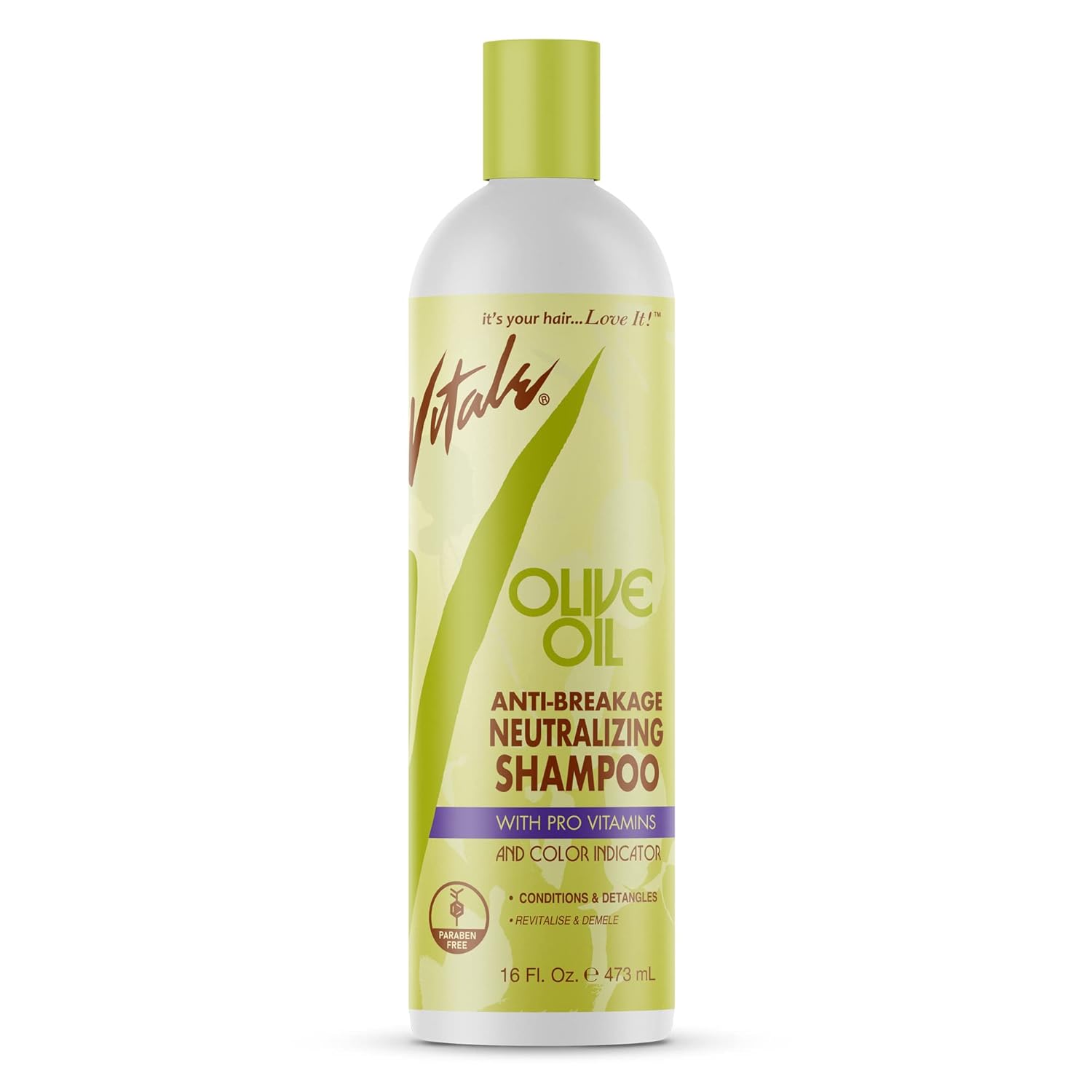 Vitale Vitale – Champú neutralizante de aceite de oliva antiroturas de 16 onzas líquidas, verde, 16 onzas líquidas