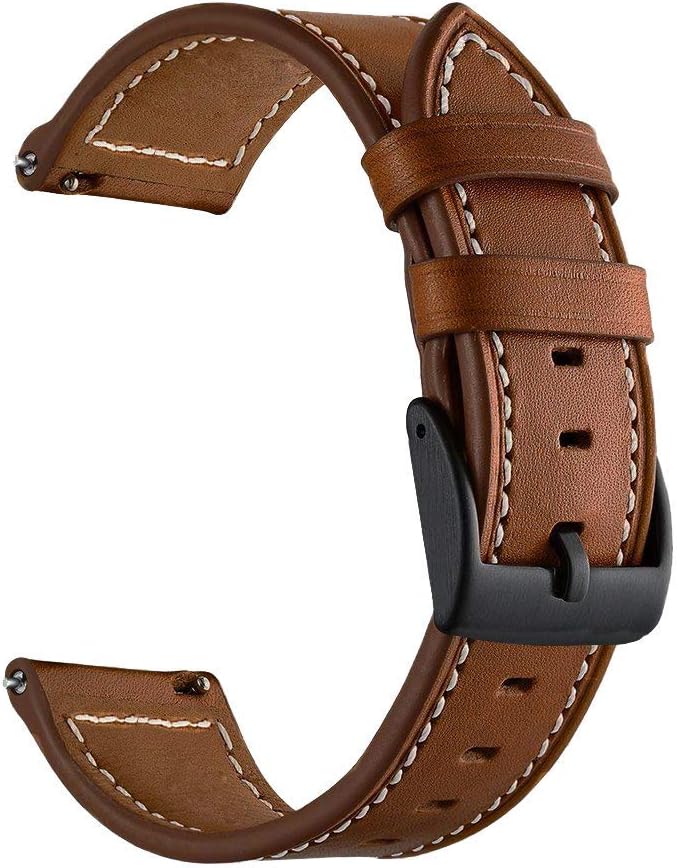 LDFAS Compatible con Vivoactive 345, 18200.866 in (paquete de 2) correa de reloj de cuero para mujeres y hombres, compatible con Garmin Venu 32,