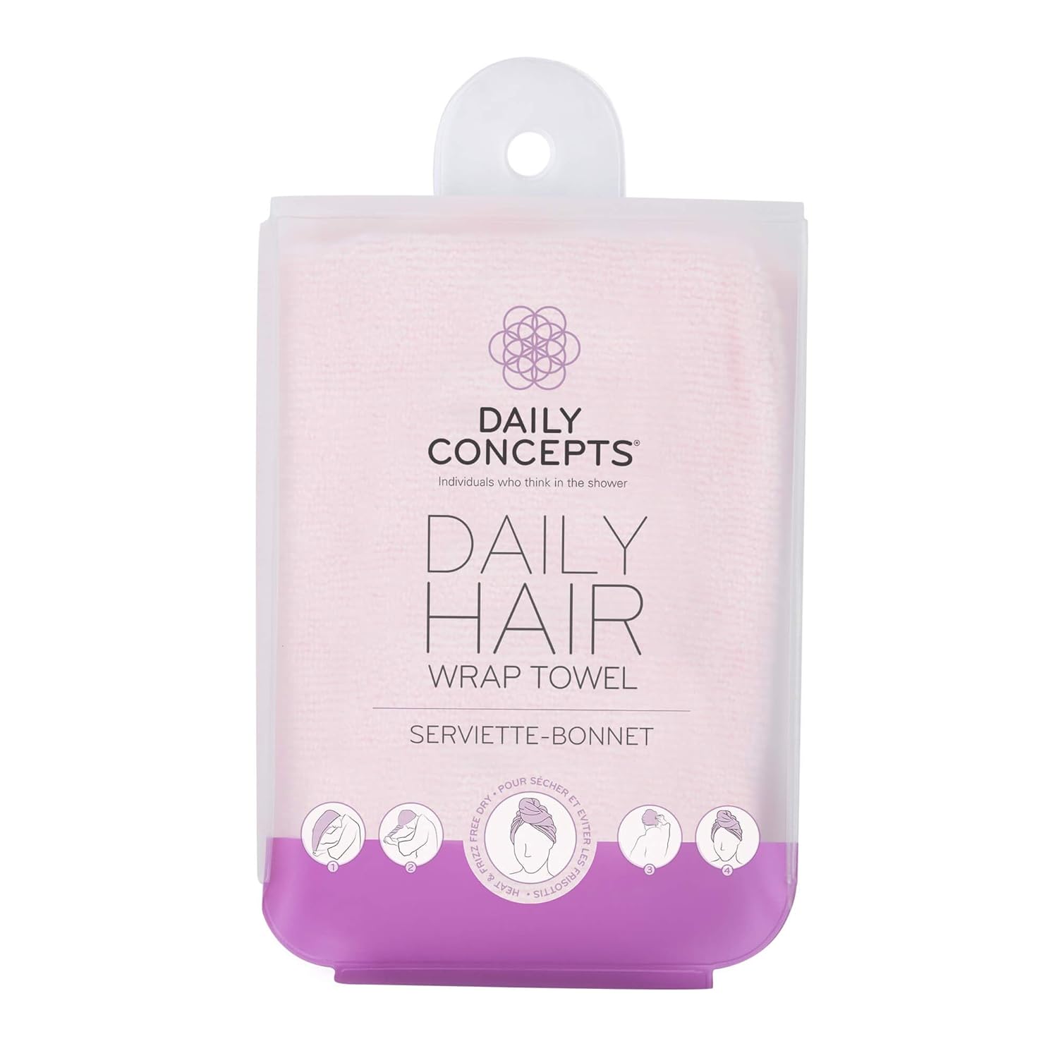 Toalla diaria para el cabello, rosa