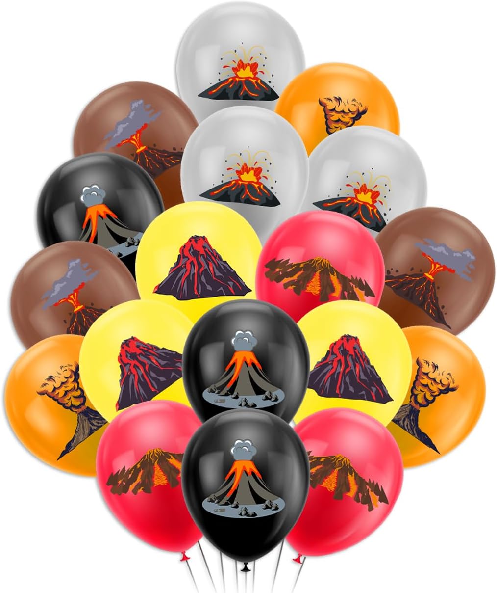 30 globos de volcán, globos de lava, decoraciones de fiesta de cumpleaños de volcán, suministros de fiesta de lava para decoraciones de fiesta de