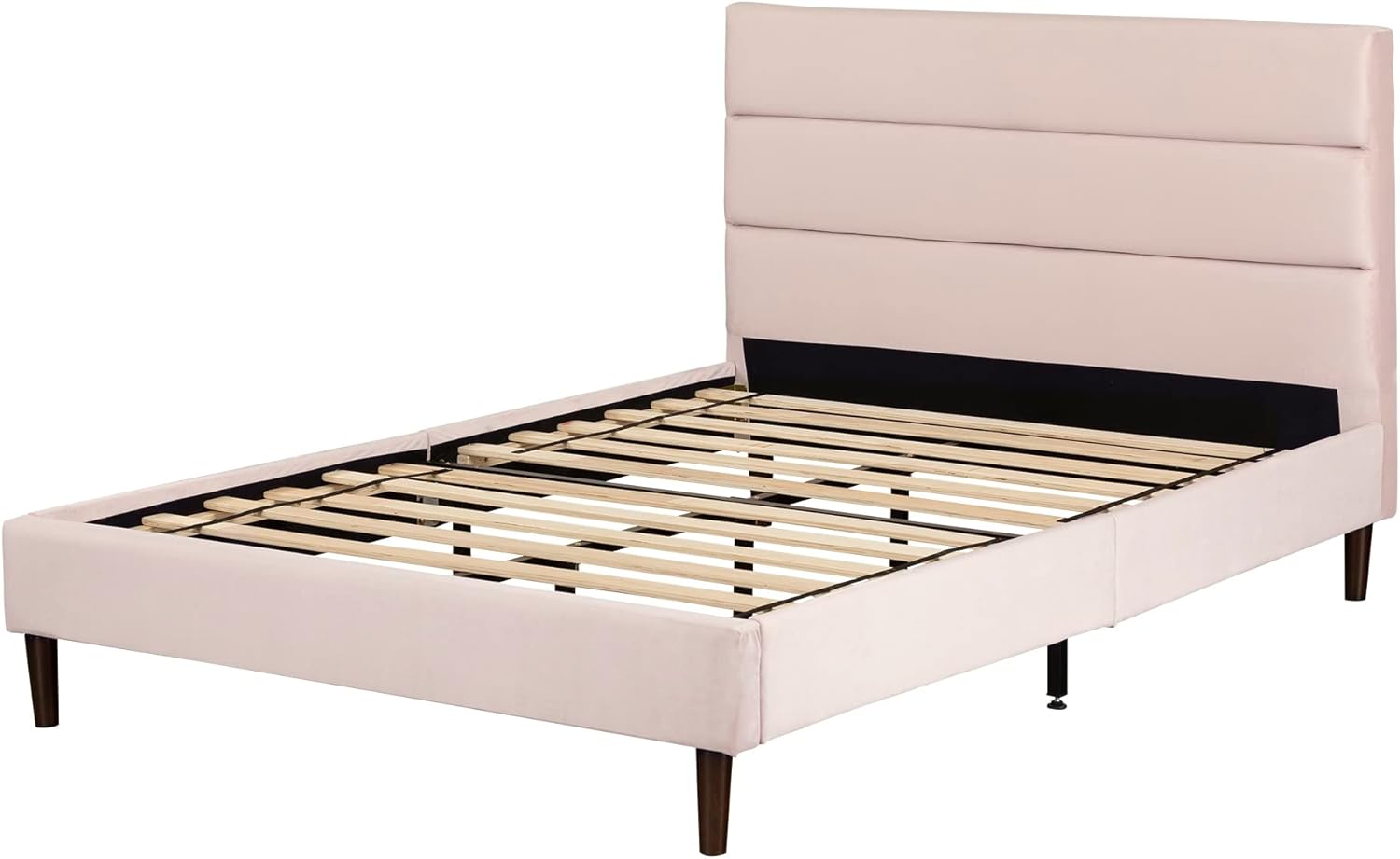 South Shore Maliza – Cama completa tapizada con plataforma, matrimonial, color rosa