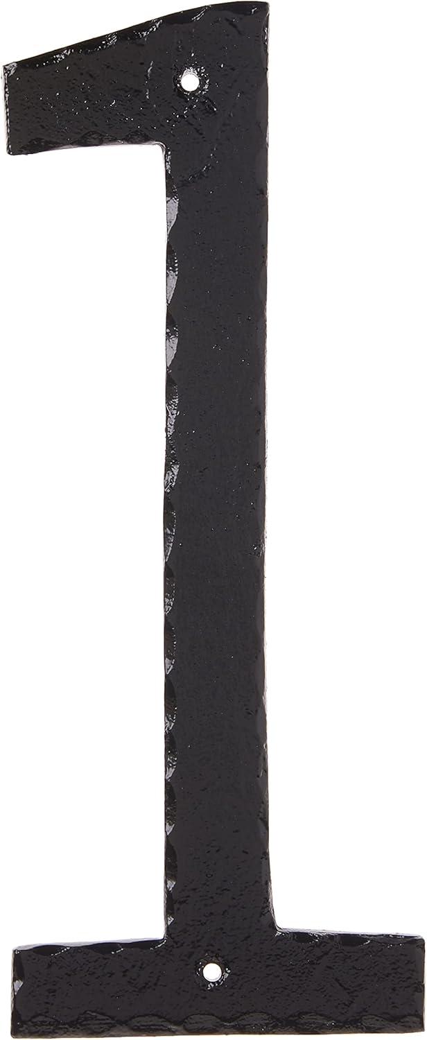 Número de casa individual, texturado, de 10 pulgadas., Negro