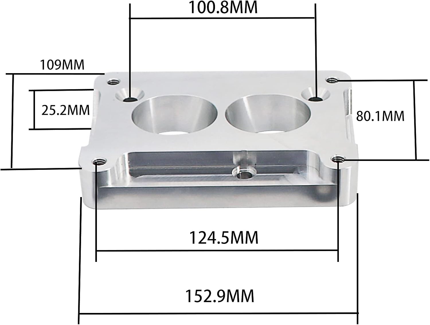 El adaptador del colector de admisión para TBI adapta un bloque pequeño 1.75 “de diámetro interior del cuerpo del acelerador de inyección de 1” de
