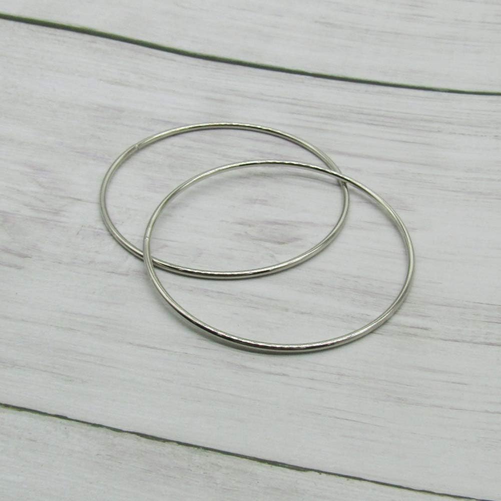 12 anillos de metal plateado de 4 pulgadas, anillos de macramé para atrapasueños y manualidades (plata, 4 pulgadas)