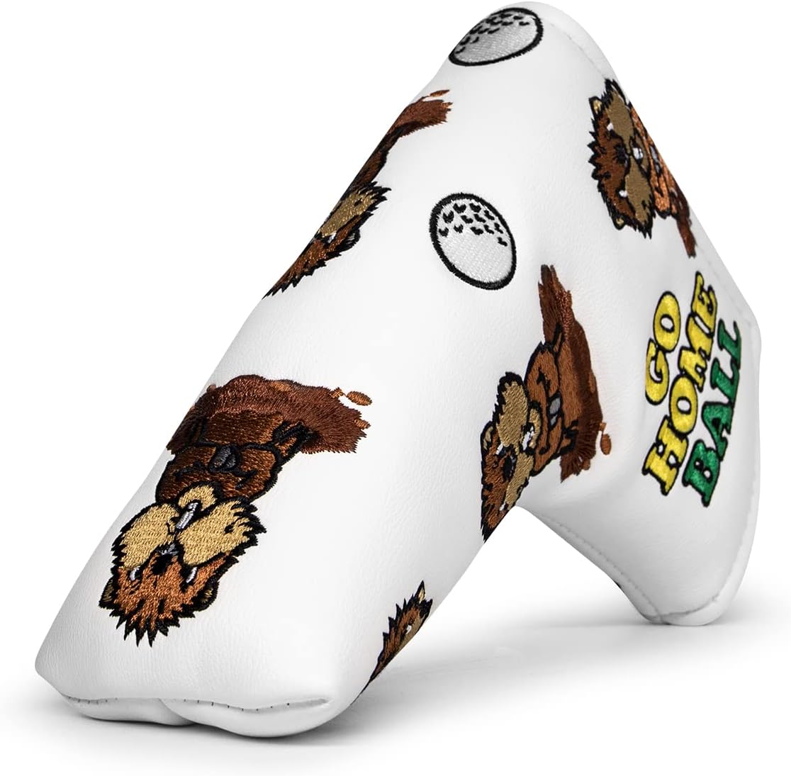 Barudan Golf Funda magnética para cabeza de putter, cubierta de putter, cubierta de golfo, regalo para esposo o papá, niños (blanco)