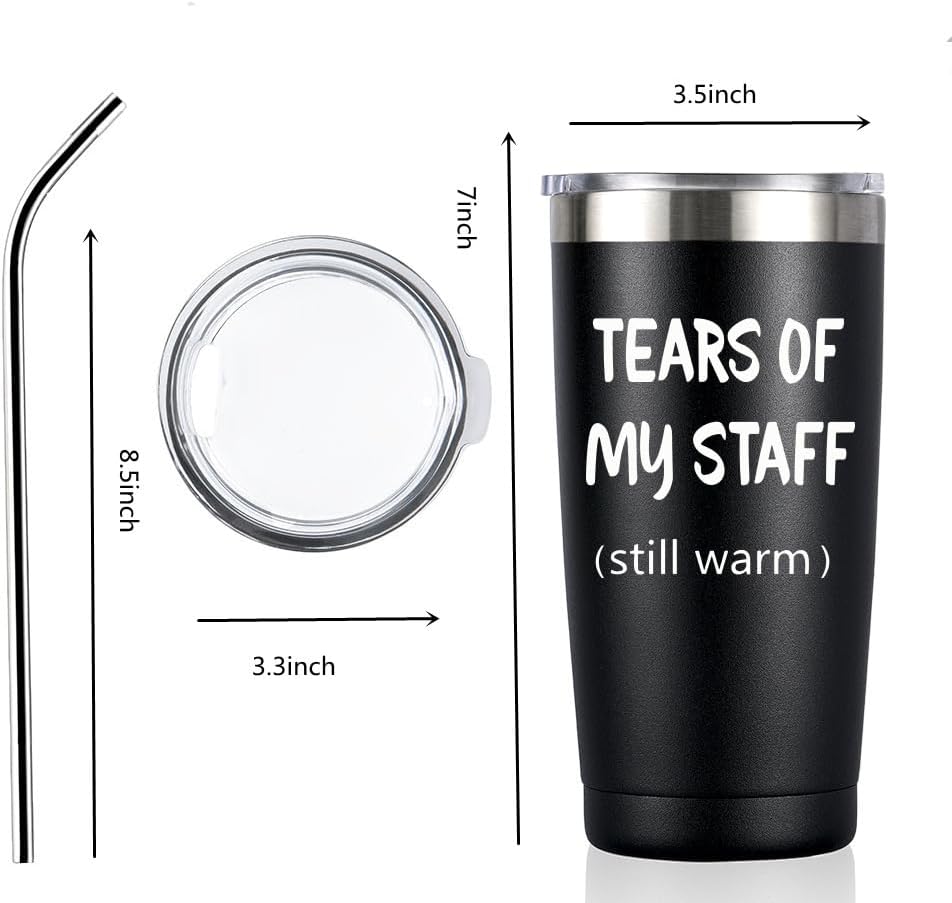 SOCOARZR Regalos de jefe para hombres, regalos del día del jefe para hombres, vaso de lágrimas de mi personal, regalos divertidos para hombres, el