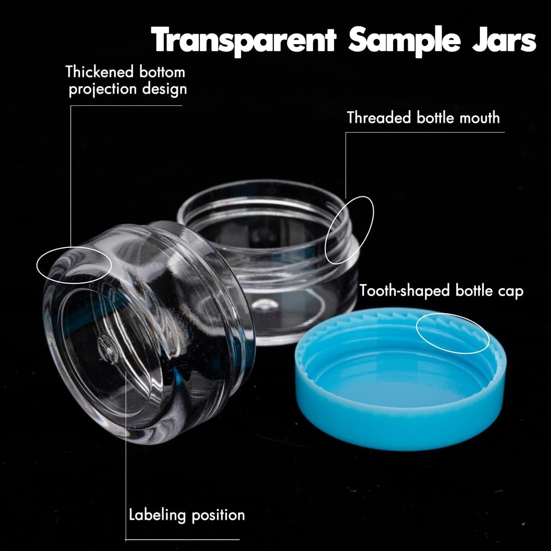 Recipientes de muestra de 0.18 oz con tapas, 25 frascos de muestra de 0.2 fl oz, recipientes vacíos para cosméticos con tapas, pequeños recipientes