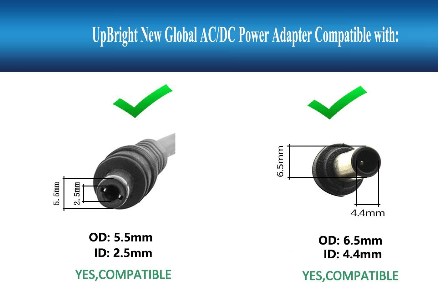 UpBright Nueva fuente de alimentación global de 12 voltios 3.5 amperios estándar (12V 3.5A DC) Adaptador de CACC 12VDC 3.5Amp 42 vatios DC12V 3500mA