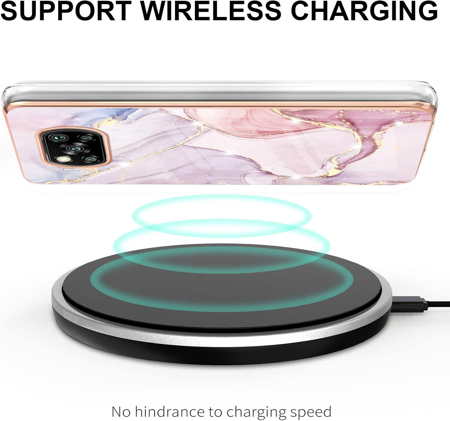 Funda delgada para Xiaomi Poco X3 NFC, diseño de mármol brillante IMD funda de moda para niñas, cubierta de protección de pantalla y cámara para