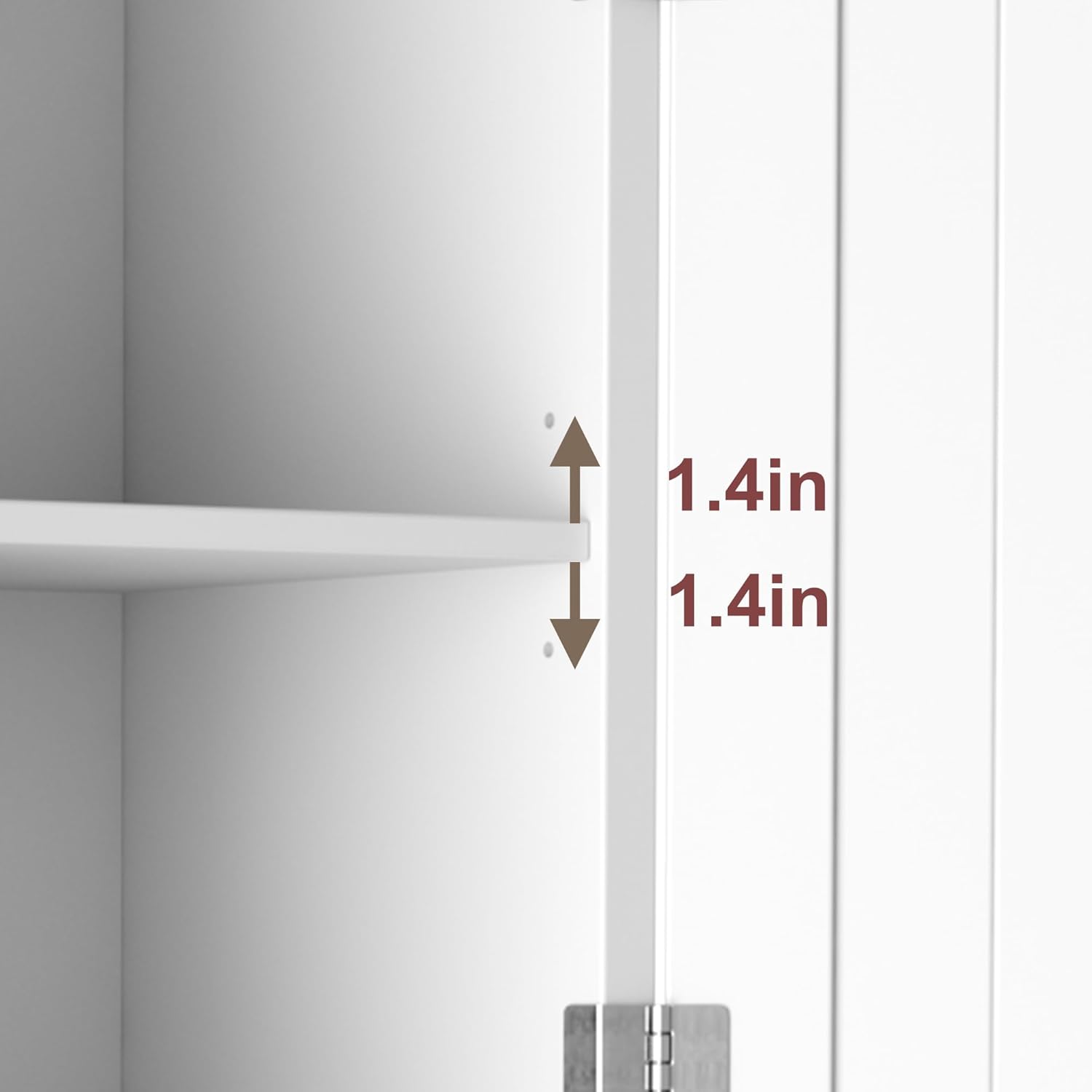 HOMEFORT Armario de pared de baño, botiquines sobre el inodoro con barra de toallas, estantes ajustables de 2 puertas, gran espacio para baño,