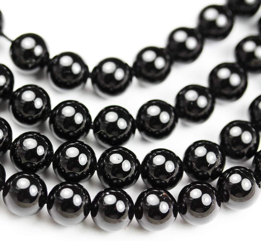 Cuentas de turmalina negra de 0.315 pulgadas para hacer joyas, cristales curativos energéticos, joyería de cristal de chakras, suministros de