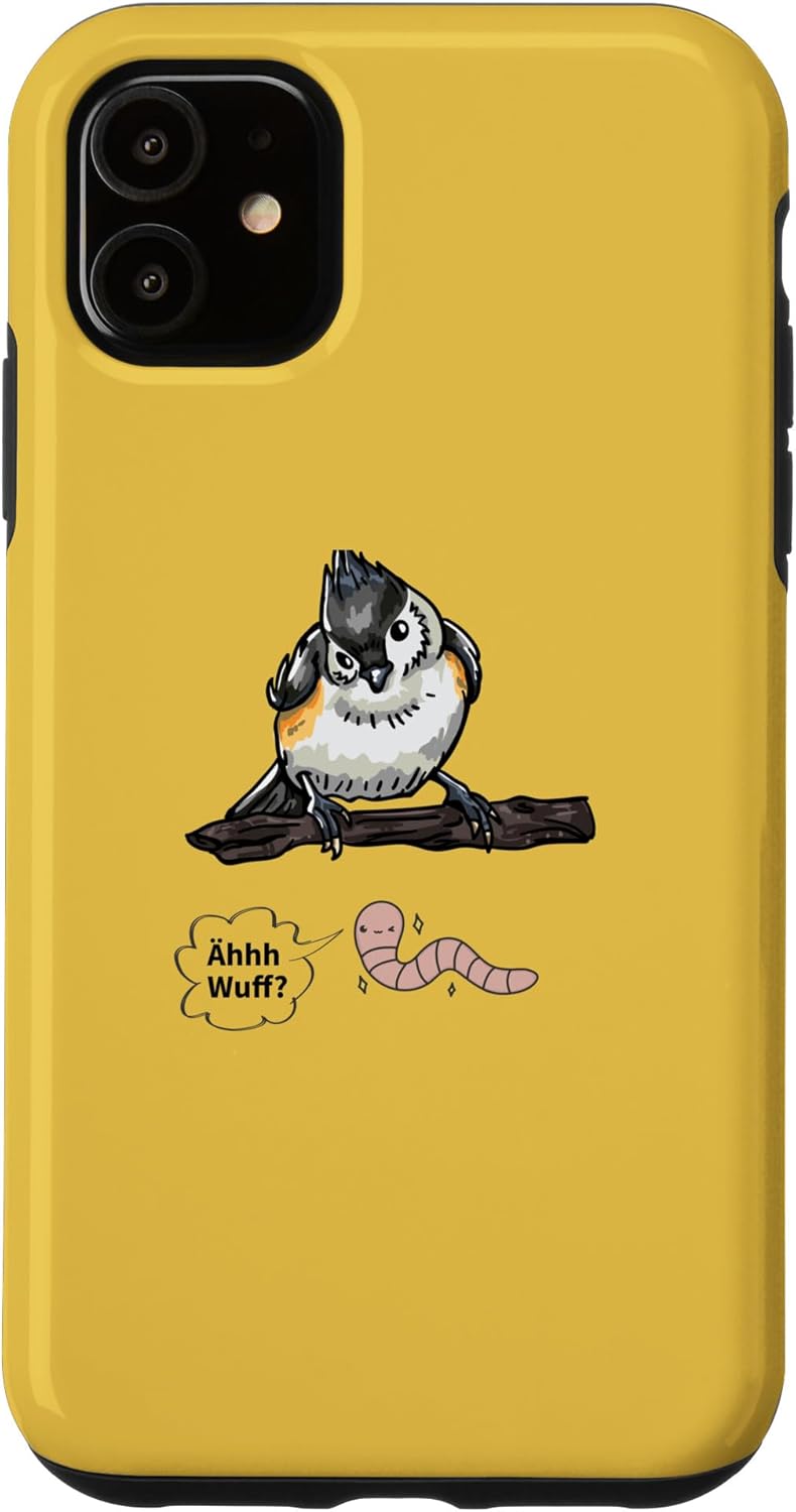 iPhone 11 Vogel und Wurm Äh Wuff Funny Animal Motifs Bird Gifts Case