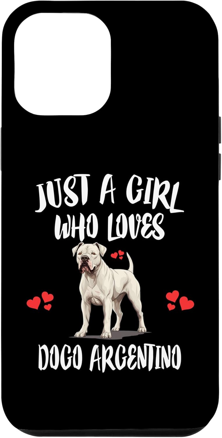 Funda para iPhone 13 Pro Max Just A Girl Who Loves Dogo Argentino Dog