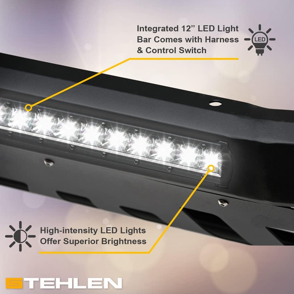 Stehlen 733469493044 Compatible con Dodge Ram 15002019-2022 Classic Advance Series Aluminio LED Bull Bar – Negro mate