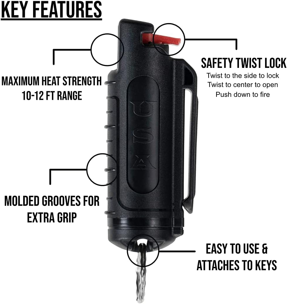 Police MAGNUM Llavero de pimienta en spray para defensa personal – estuches moldeados por inyección