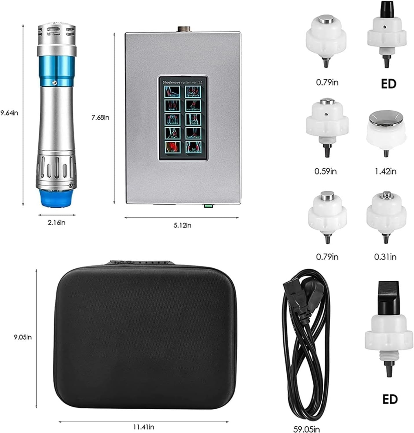 Máquina profesional de terapia de onda de choque ED masajeador de alivio del dolor muscular, para terapia de alivio del dolor, masaje de modelado