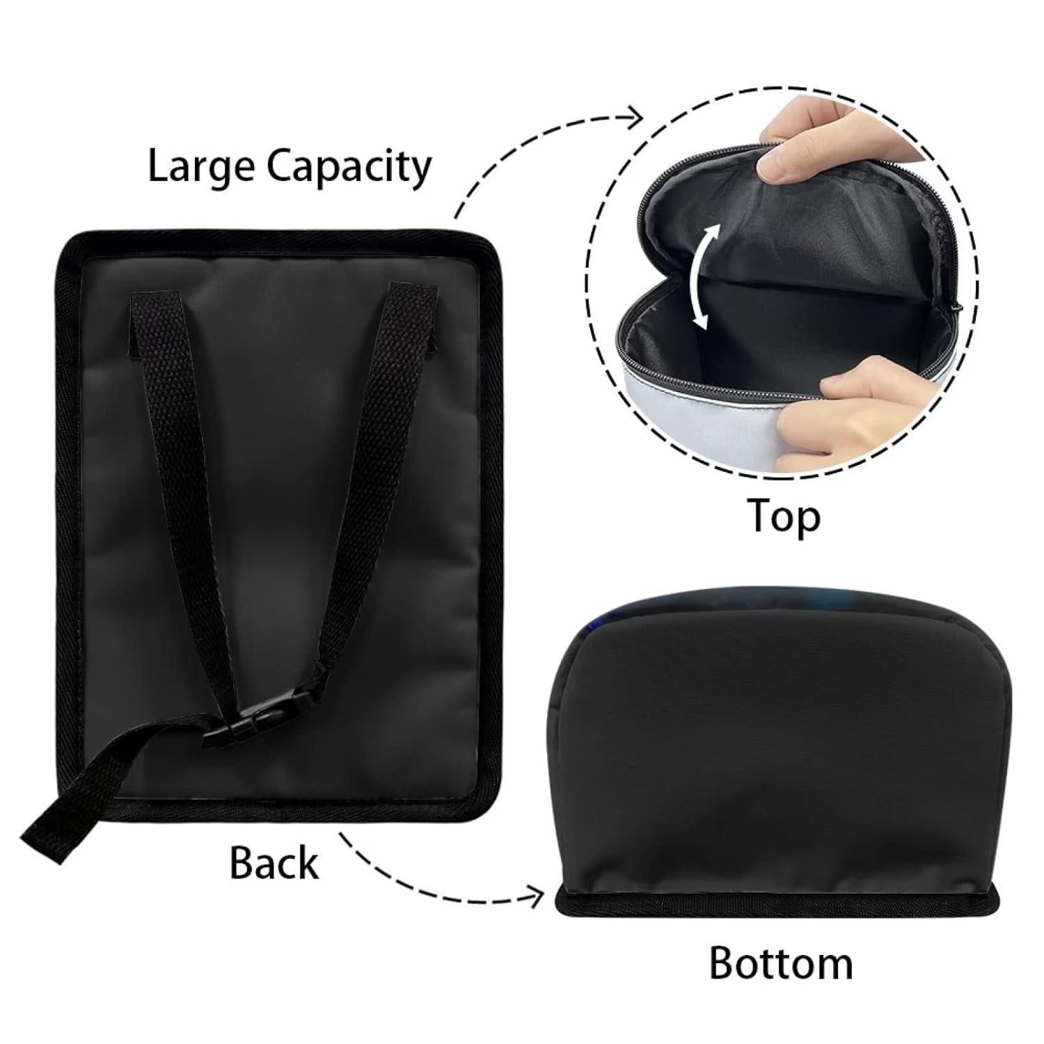 Talayituse Basurero portátil con estampado de tortuga marina, multifuncional, accesorios interiores de vehículos con correas ajustables, ajuste