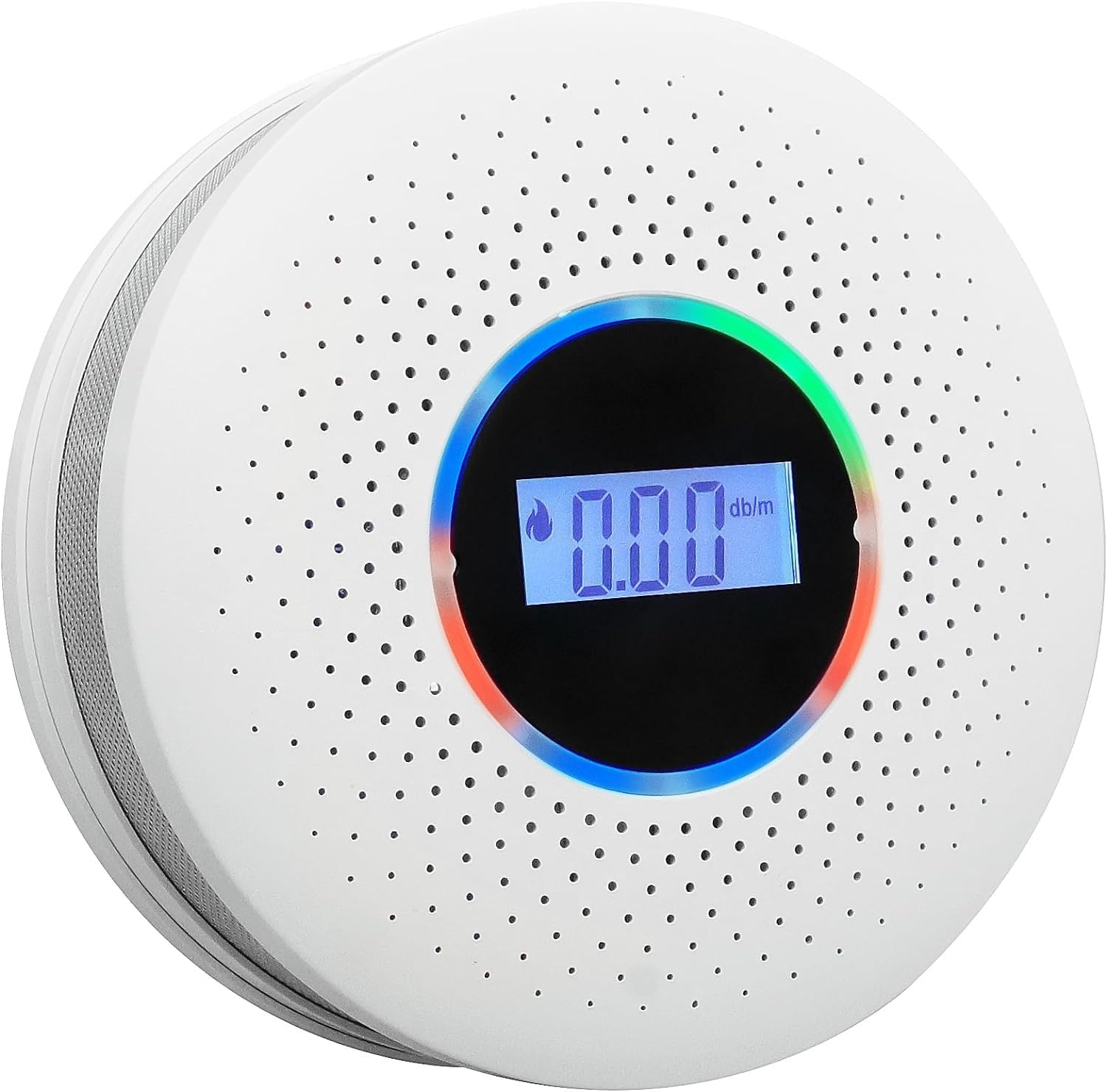 Detector de humo y monóxido de carbono 2 en 1, detector de humo de CO con pantalla LCD y alarma de luz sonora para el hogar, garaje, oficina, RV