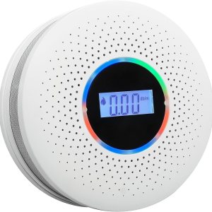 Detector de humo y monóxido de carbono 2 en 1, detector de humo de CO con pantalla LCD y alarma de luz sonora para el hogar, garaje, oficina, RV Detector de humo y monóxido de carbono 2 en 1, detector de humo de CO con pantalla LCD y alarma de luz sonora para el hogar, garaje, oficina, RV