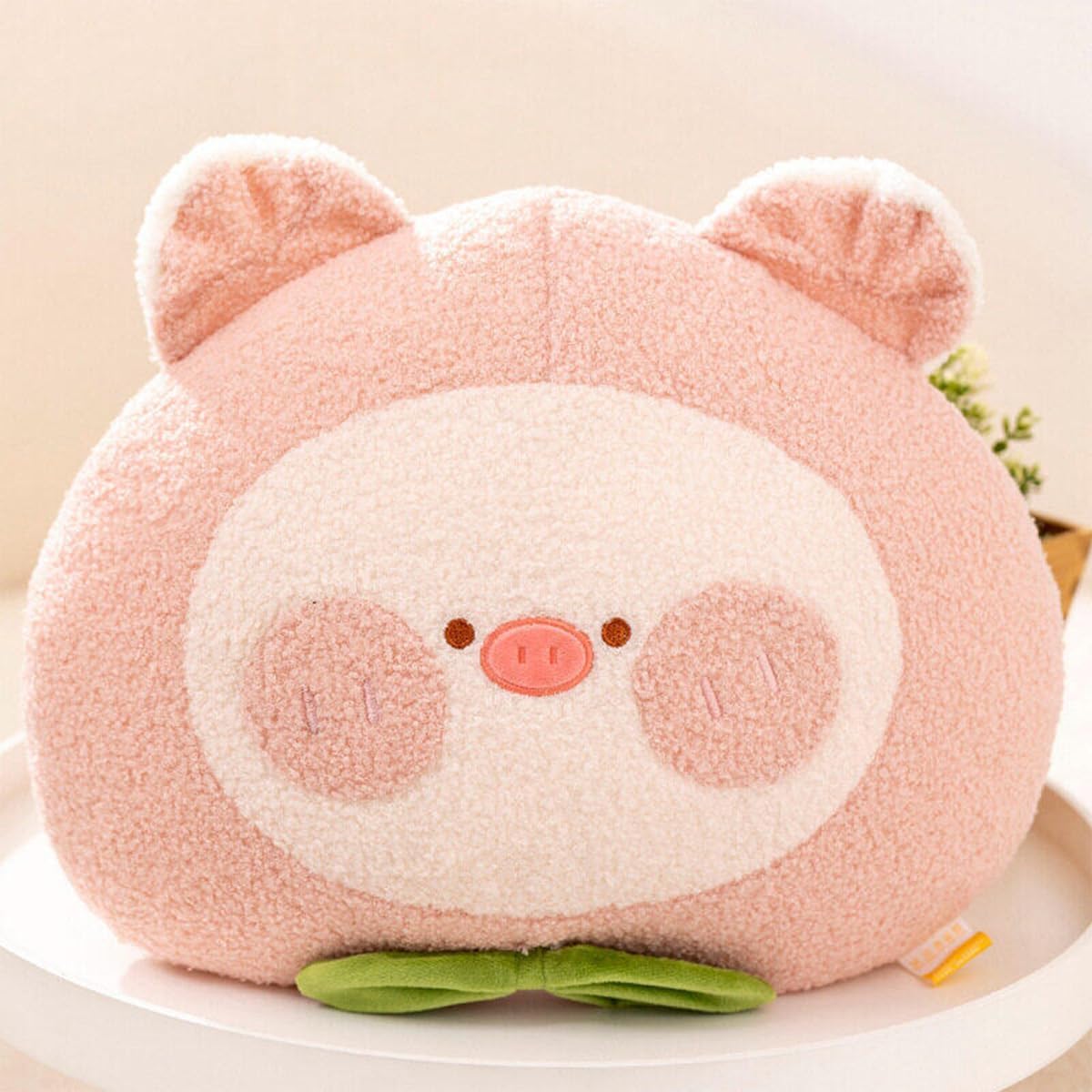 ARELUX Almohada de peluche de anime de cerdo suave de 16 pulgadas, lindo peluche de cerdito de durazno, peluche kawaii, decoración de habitación,
