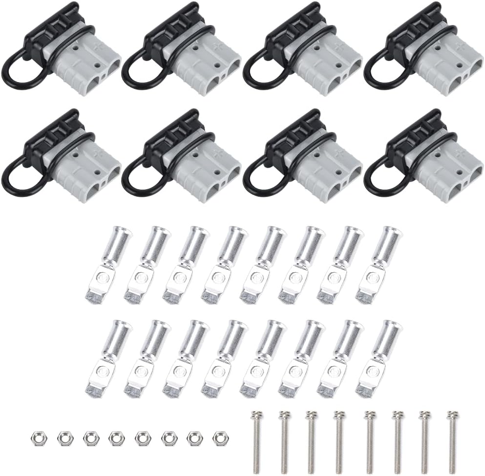 8 piezas 6-10 calibre Anderson conector conector 50A 12-36V batería conector rápido gris batería de desconexión rápida arnés de cable kit de enchufe