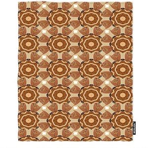 Moslion Soft Cozy Throw Blanket Tan and Brown Ethnic Ottoman Brown Beige Orange Fuzzy Warm CouchBed Blanket for AdultYouth Polyester 60 X 80 Moslion Soft Cozy Throw Blanket Tan and Brown Ethnic Ottoman Brown Beige Orange Fuzzy Warm CouchBed Blanket for AdultYouth Polyester 60 X 80