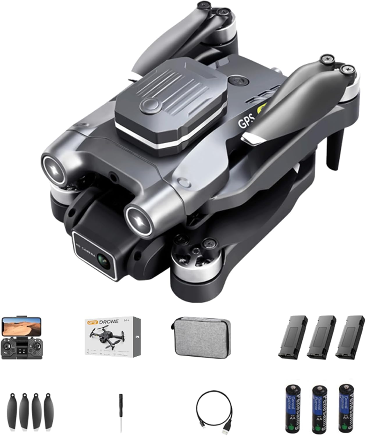 ZX X216 Mini Drone con cámara, 1080P HD FPV Drone plegable con GPS, 5G, 3 baterías, lente ajustable de 150, despegue y tierra con una tecla,