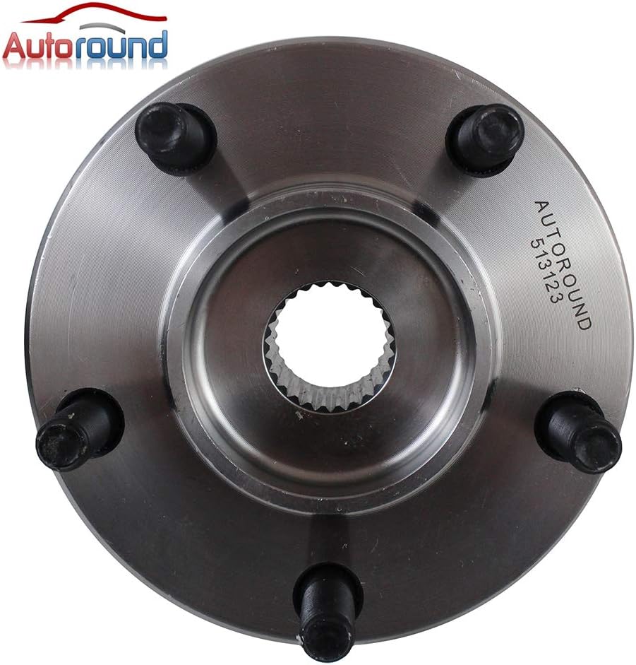 Autoround 513123 Cojinete de rueda delantera y conjunto de cubo compatible con Dodge Caravan, Grand Caravan, Chrysler Town Country, PlymouthChrysler