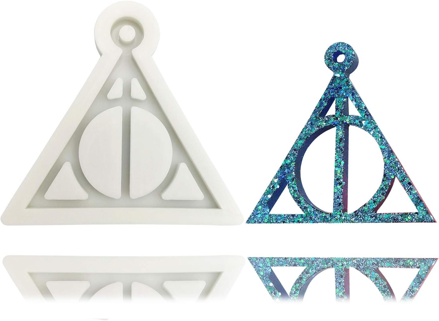 Llavero colgante con logotipo de la muerte, molde de silicona con agujero para hacer tú mismo, pudín de caramelo de chocolate, pasta de goma,