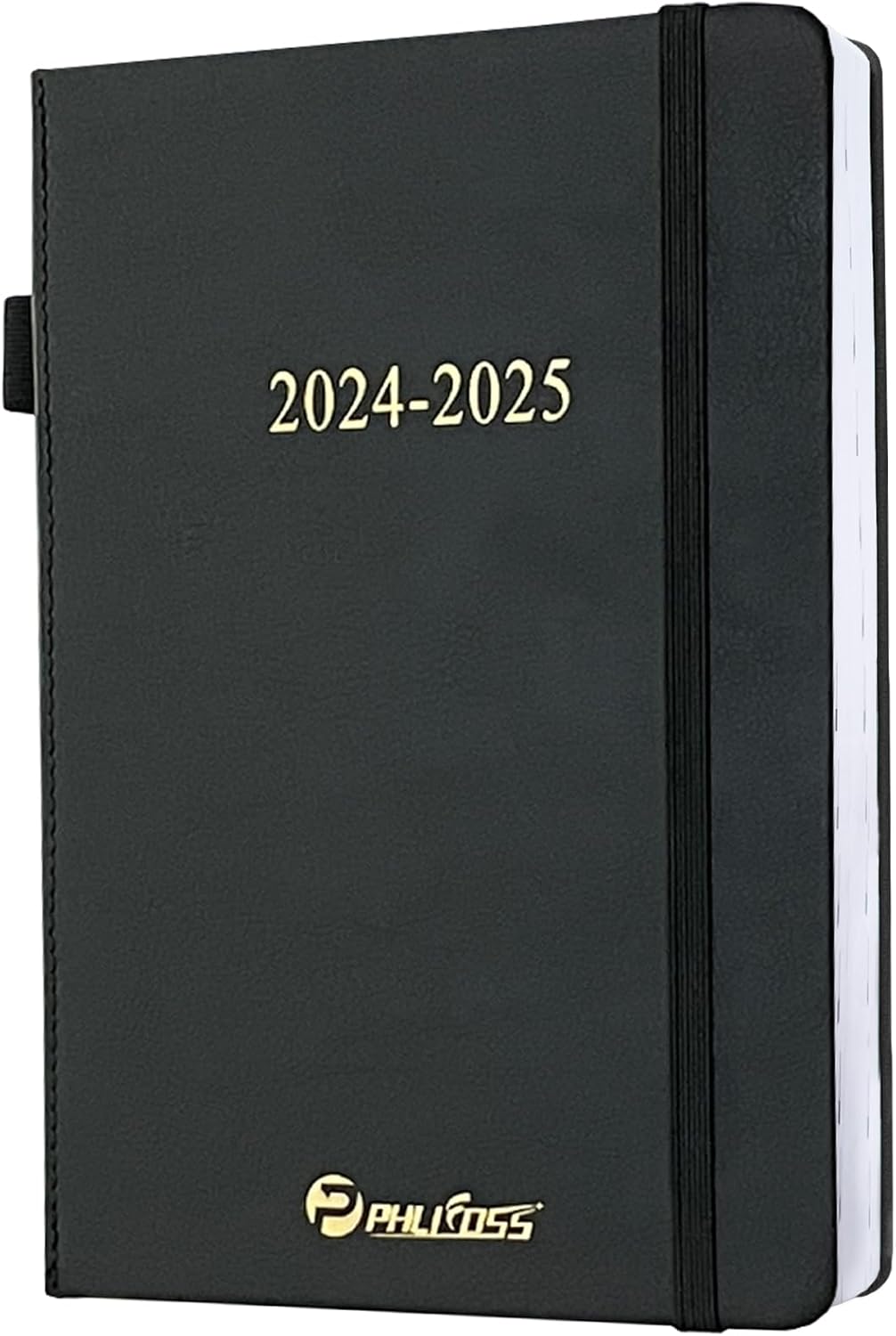 Agenda semanal y mensual 2024-2025, libro de citas vertical por hora 2024-2025, 18 meses (julio 2024 a junio 2025), pestañas mensuales, cubierta de