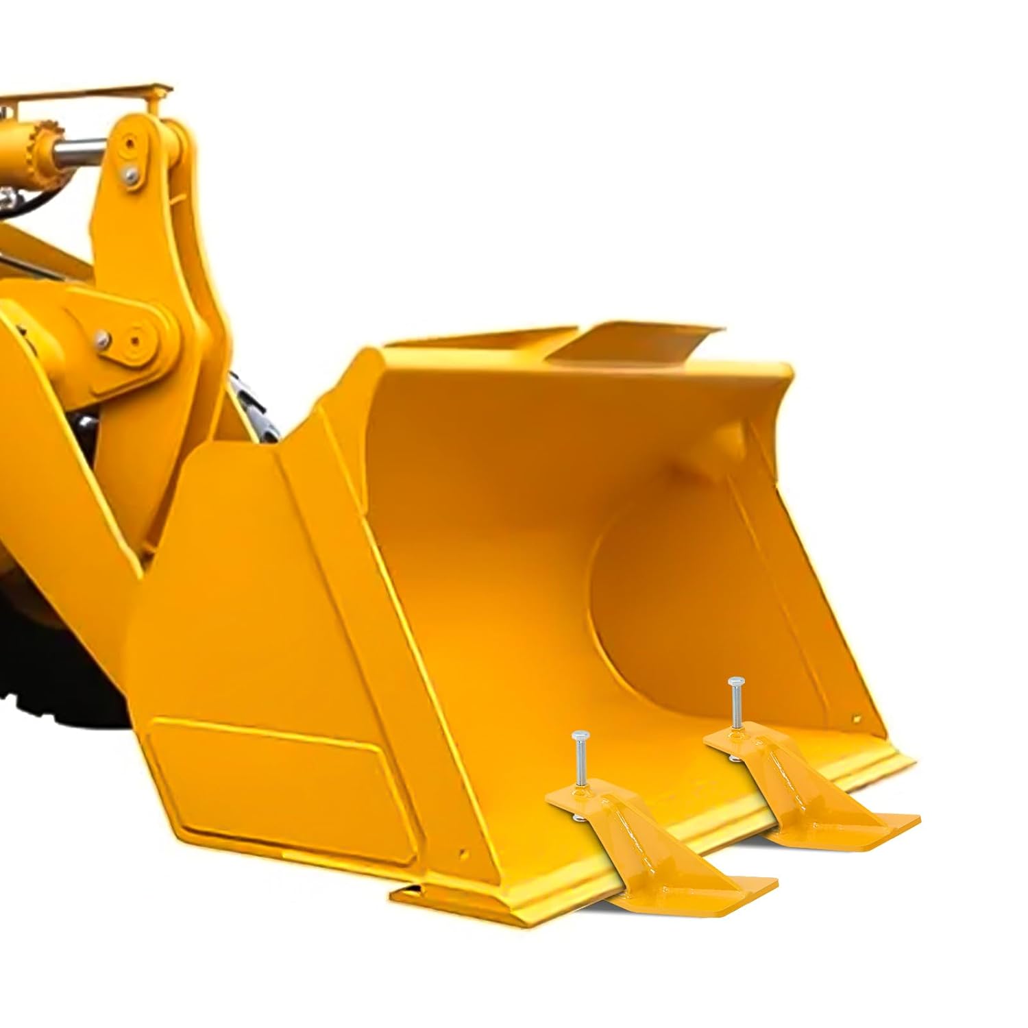 2 protectores de cubo de tractor, protector de borde de esquí, dispositivo antideslizante para eliminación de hojas de nieve, grava, amarillo
