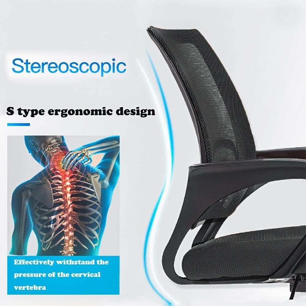 Silla de escritorio, silla de oficina en casa, sillas de computadora de malla con soporte lumbar y reposabrazos, silla de escritorio ergonómica