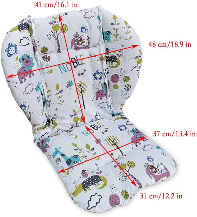 Kocpudu Cojín para silla alta, asiento de trina, cojín para silla de bebé, suave y cómodo, ligero y transpirable, bonitos patrones, hacen que el