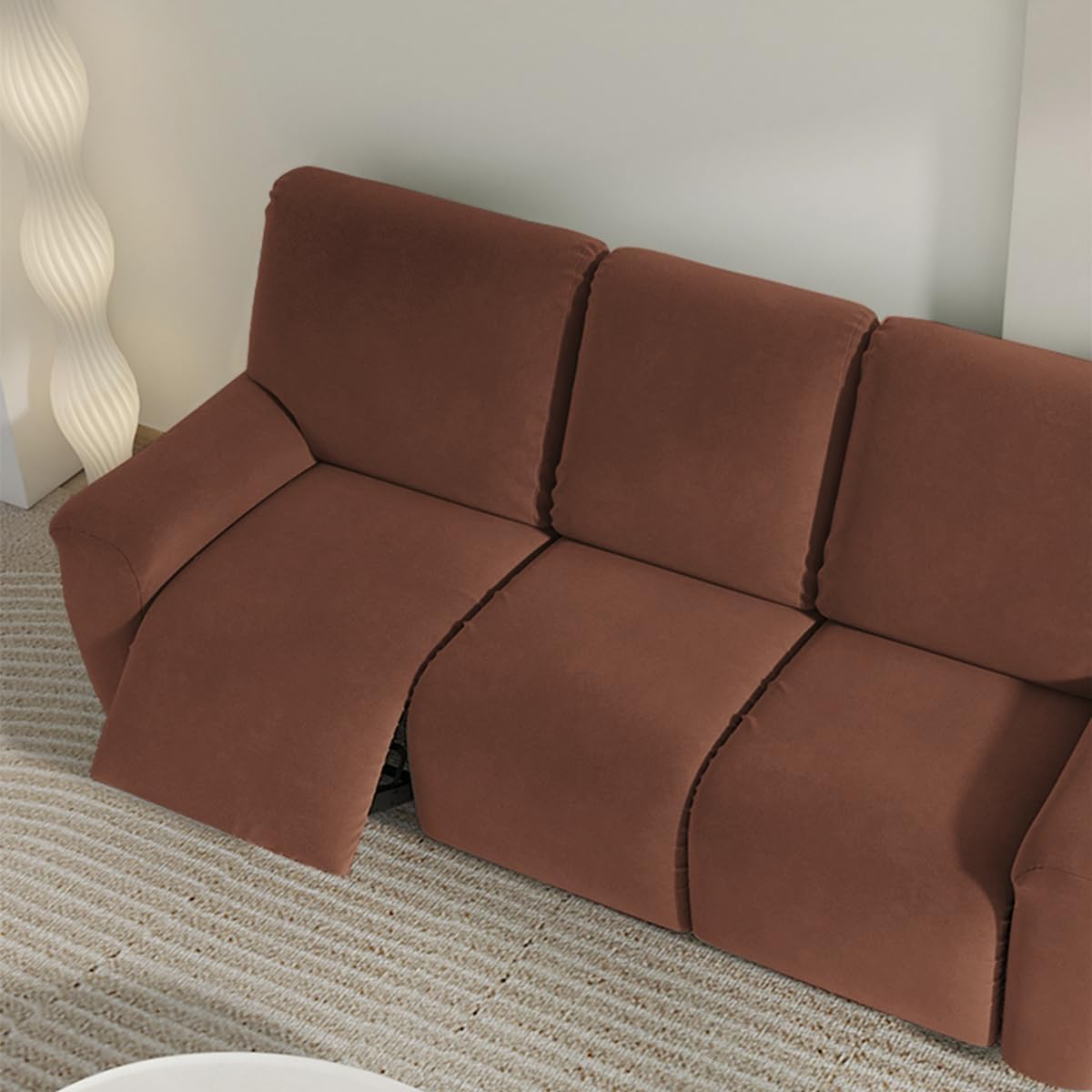 vctops Fundas elásticas de punto para sofá reclinable de 3 cuerpos, funda antideslizante para sofá, protector de muebles con parte inferior elástica