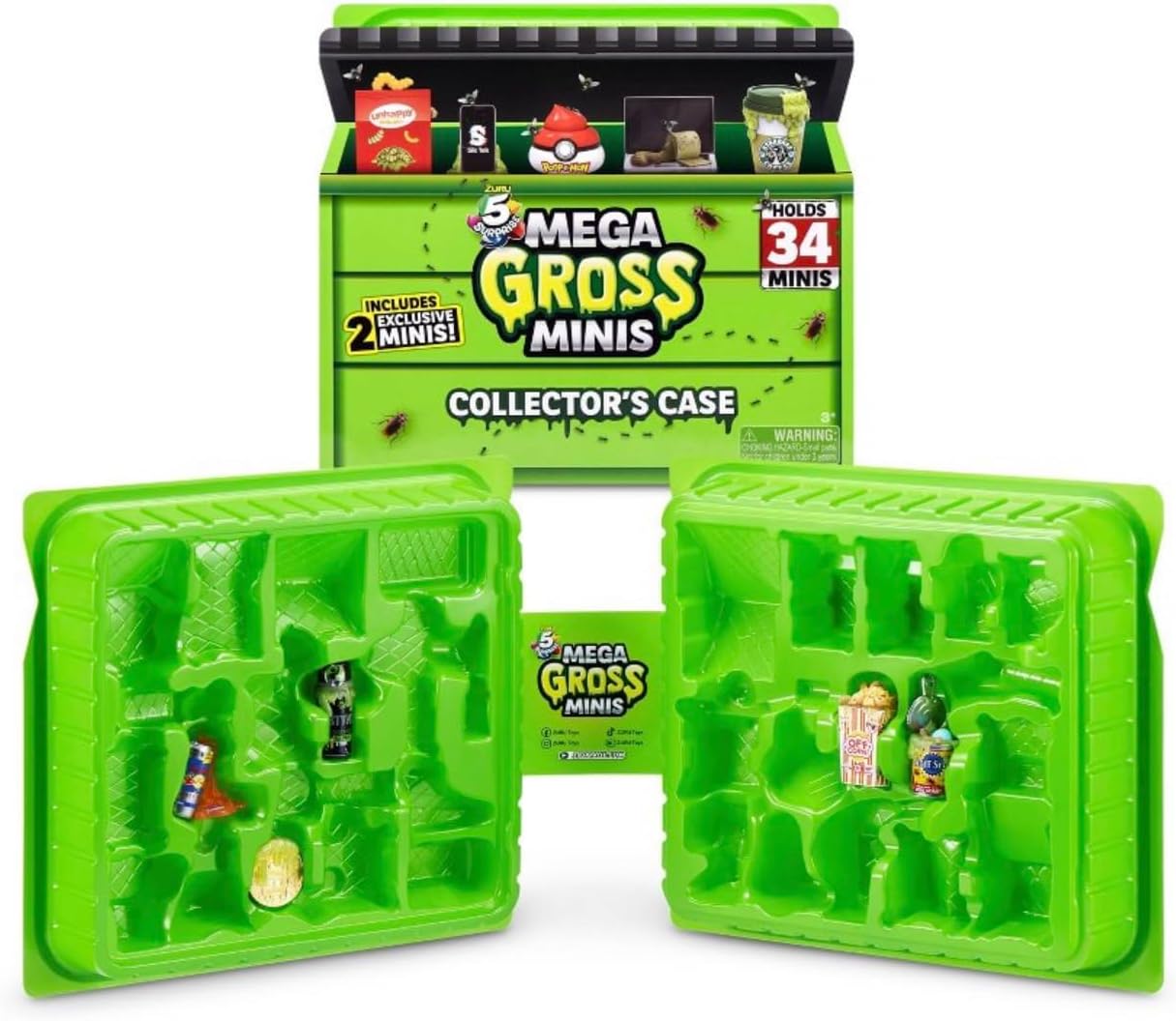 ZURU Plus Two 5 Surprise Mega Gross Minis – Estuche de coleccionista de cápsulas de limo Mega Gross Minis, paquete de cápsulas de slime. Juguetes