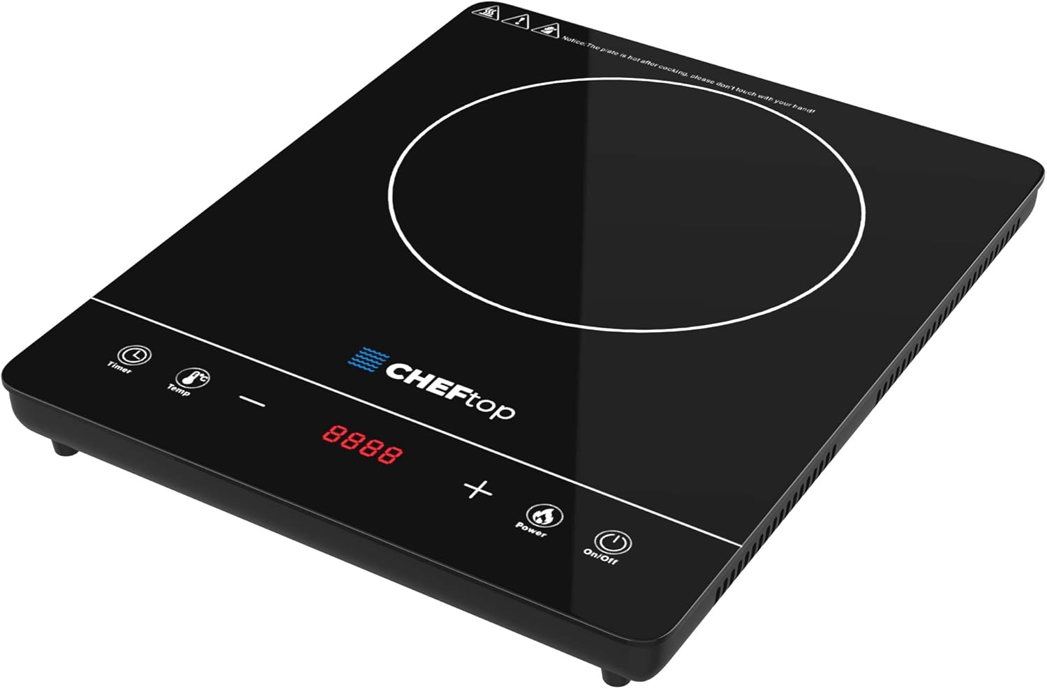 Cheftop – Quemadores de inducción portátiles de inducción de 120 V, parte superior de cerámica digital con bloqueo de seguridad para niños, 1800