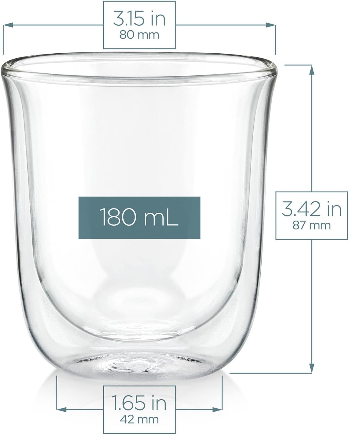 Teabloom Vasos aislados Tulip para té, espresso y otras bebidas, vidrio de doble pared resistente al calor que mantiene las bebidas calientesfrías,