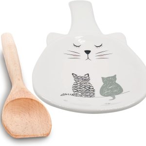 Lindo soporte para cucharas para gatos  Añade sonalidad a tu cocina con encantador arte de gatito  Soporte único de cuchara de cerámica para Lindo soporte para cucharas para gatos  Añade sonalidad a tu cocina con encantador arte de gatito  Soporte único de cuchara de cerámica para