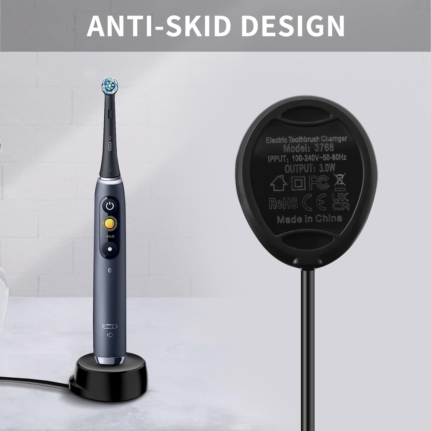Cargador de cepillo de dientes eléctrico para cepillo de dientes Braun Oral B IO7 IO8 IO9, cargador magnético de repuesto para cargador IO 3768