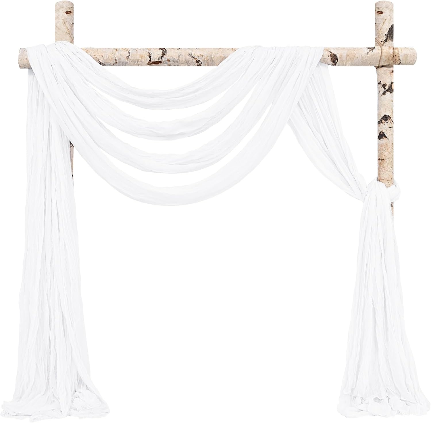 Tela de gasa para arco de boda, 4 paneles de 20 pies, cortina de tela de gasa blanca para boda, ceremonia, arco, escenario, fiesta, decoración de