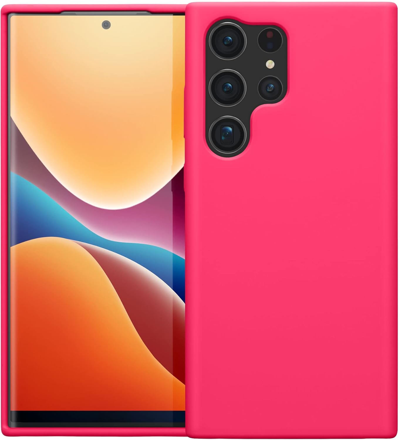 kwmobile Funda compatible con Galaxy S23 Ultra – Funda de silicona TPU – Funciona con carga inalámbrica – Rosa neón