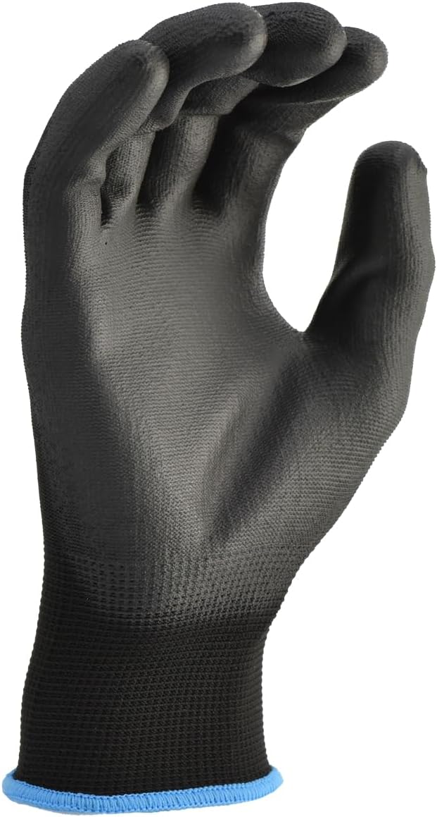 12 pares de guantes de trabajo para hombre, guantes de agarre ligeros para el trabajo, disponibles en 4 tamaños, guantes recubiertos de goma de