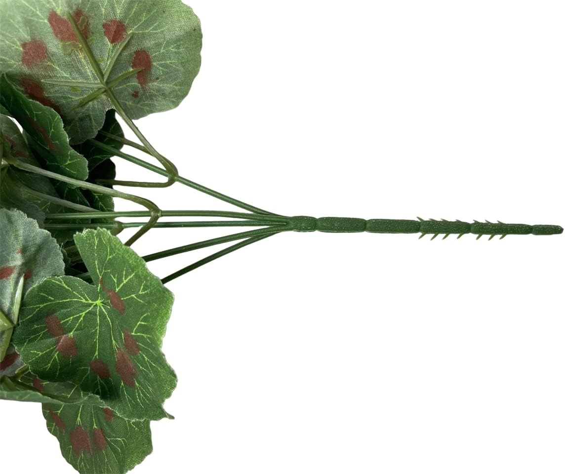 Arbusto de geranio artificial, begonia, planta de seda falsa para macetas de exteriores, jardín, decoración del hogar (3, blanco)