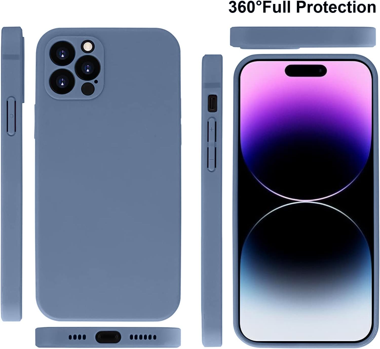 Funda compatible con iPhone 14 Pro con protección de cámara mejorada, funda de silicona mate para teléfono, a prueba de golpes, delgada, cubierta