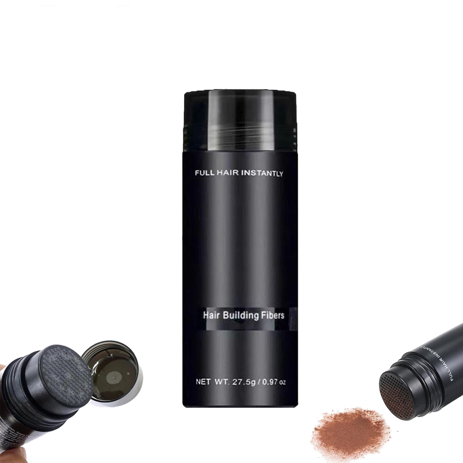 Volume + Hair Magic Building Fiber Powder, polvo de peluquería de fibra para el cabello, polvo de peluquería para adelgazar el cabello más grueso y