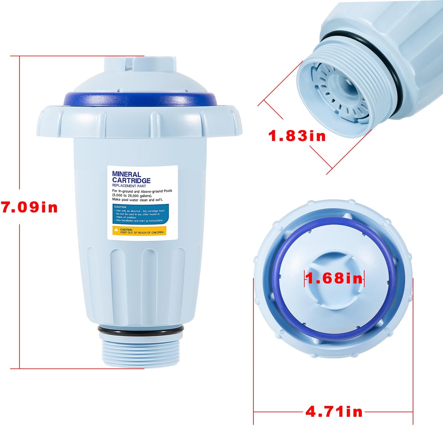 Kit de piezas de repuesto de cartucho mineral individual apto para desinfectantes de piscinas Nature2 Express, para piscinas sobre el suelo o en el