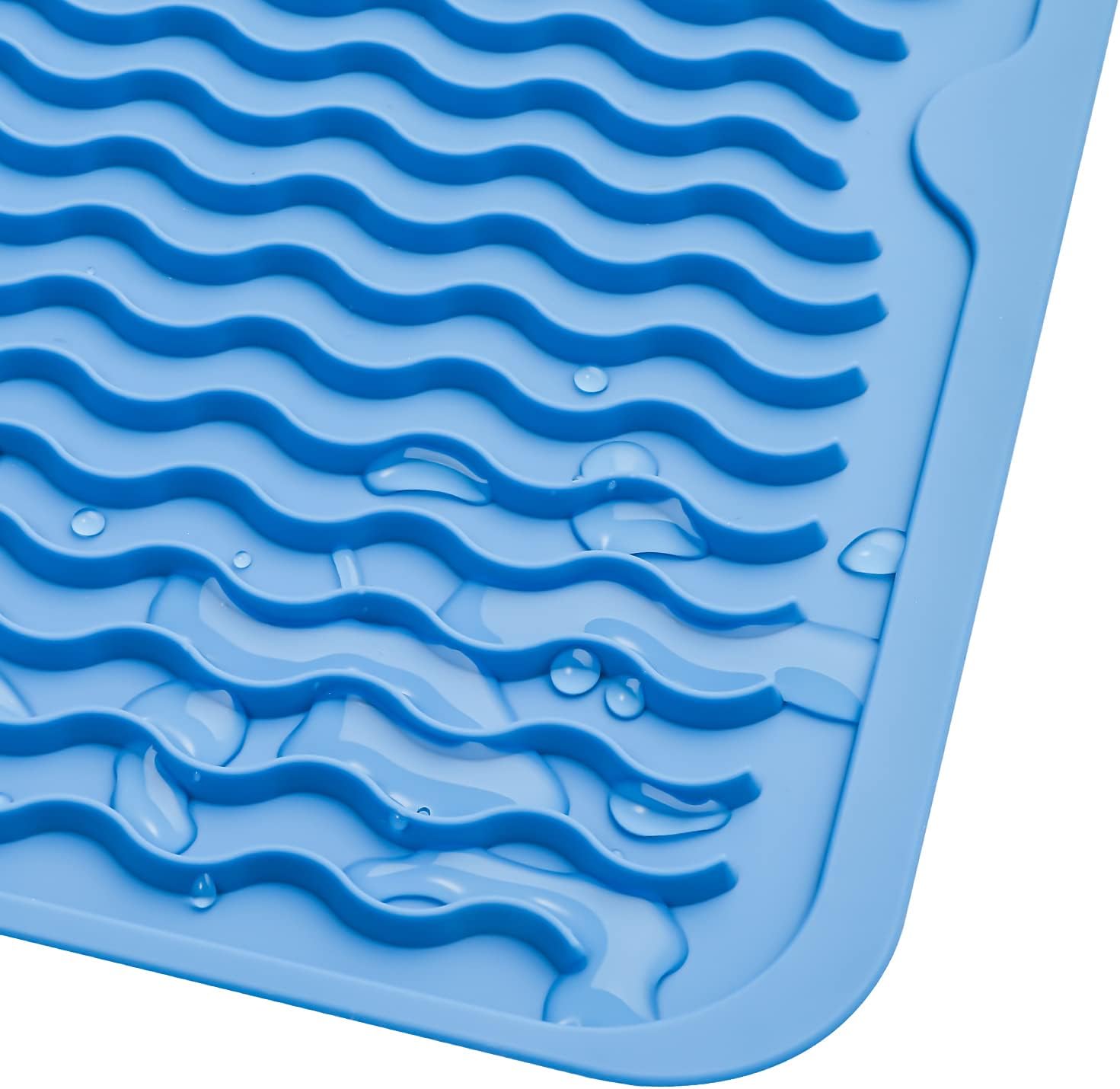 MicoYang Alfombrilla de silicona para secado de platos para múltiples usos, fácil de limpiar, ecológica, resistente al calor, alfombrilla de