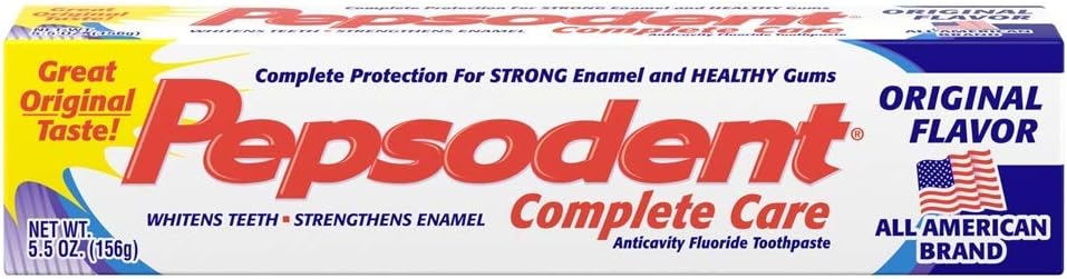 Pepsodent Complete Care Pasta de dientes sabor original, 5.5 oz (156 g) (paquete de 12)