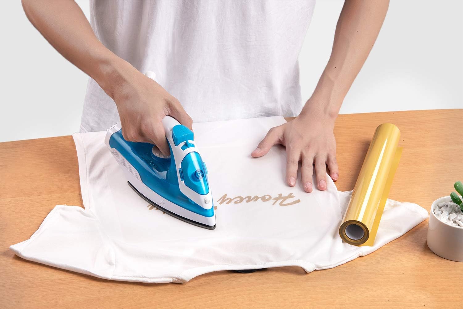 Rollo de vinilo de transferencia de calor de PU HTV de 12 pulgadas x 10 pies, prensa de calor para planchar, fácil de cortar y desmalezar para