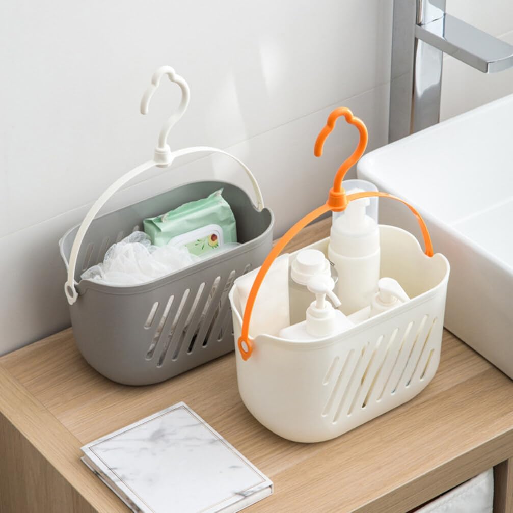DOITOOL Organizador de ducha colgante, cesta de ducha colgante de plástico con ganchos, cestas de ducha para ducha interior, baño, organización,